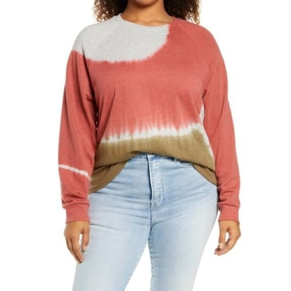 NWT Treasure & Bond Tie Dye Colorblock Sweatshirt - 1X